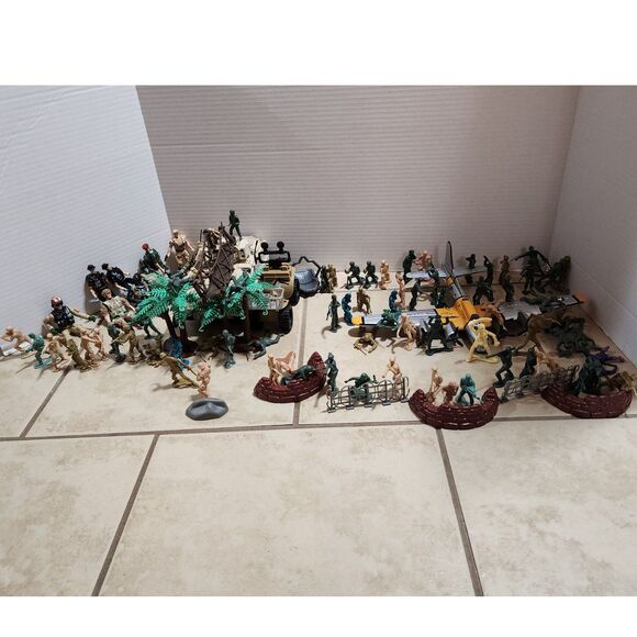 Army Toy Lot – Pretend Play Soldiers, Tank, Airplane, Mixed Military Figurines - Picture 1 of 10